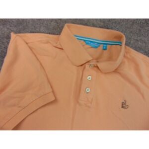 Tori Richard Polo Shirt Mens Large Orange Solid Short Sleeve Casual Island